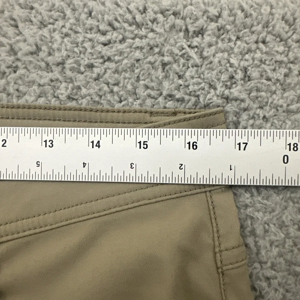 Prana Brion Slim Fit Pants Taupe Nylon Outdoor Hiking Performance Men 35 x 29.5